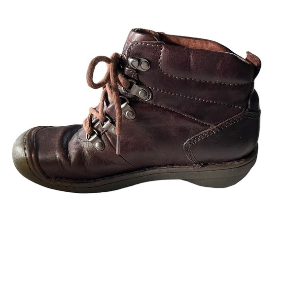 Keen Leather Ankle Boots brown tie front size 6.5 rubber type toe guard - Picture 4 of 13